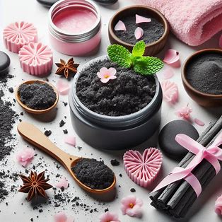 Sea Salt Scrub | Body Scrub | Charcoal Scrub | Exfoliating Salt | Black Salt | Spa Quality | Detox | Mineral Rich | All Skin Types